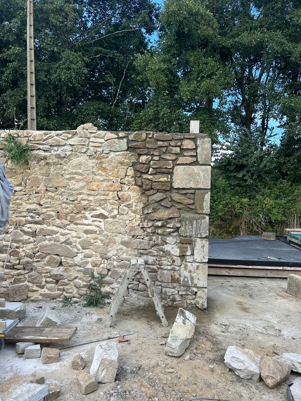 Maçonnerie pierre mur neuf — RIO Construction